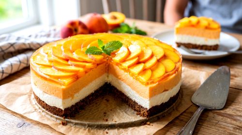 Peaches ‘n’ Cream Cheesecake – opskrift af Mike Jensen